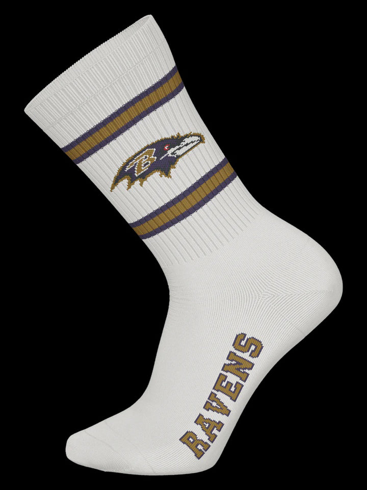 Barefoot - NFL Socks - Baltimore Ravens  - 3 Pack Crew Socks