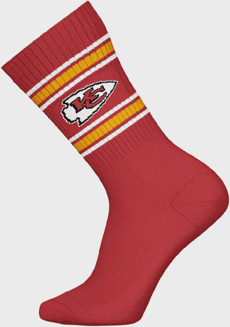 Barefoot - NFL Socks - NFL Kansas City Chiefs - 3 Pairs Crew Socks