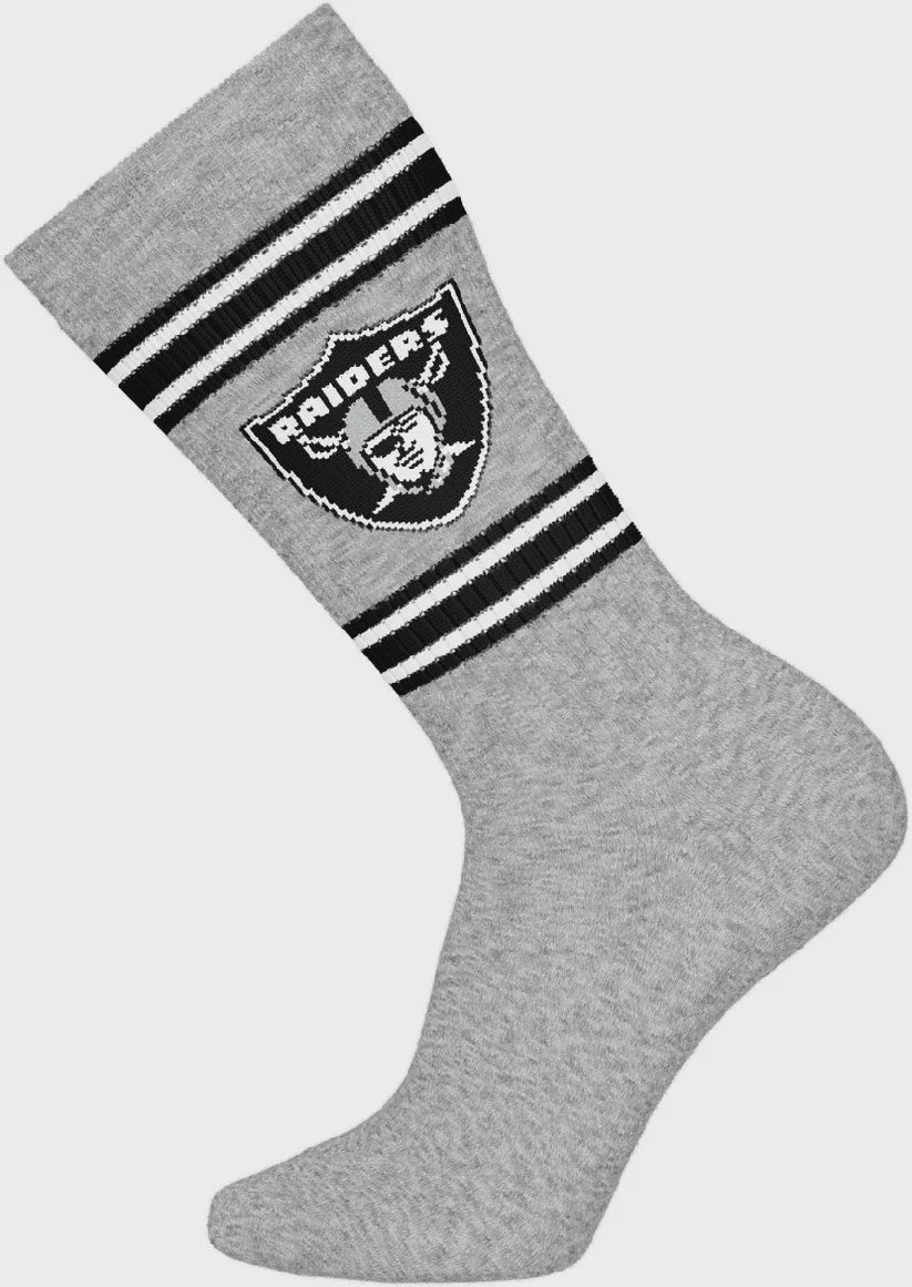 Barefoot - NFL Socks - NFL Las Vegas Raiders- 3 Pairs Crew Socks