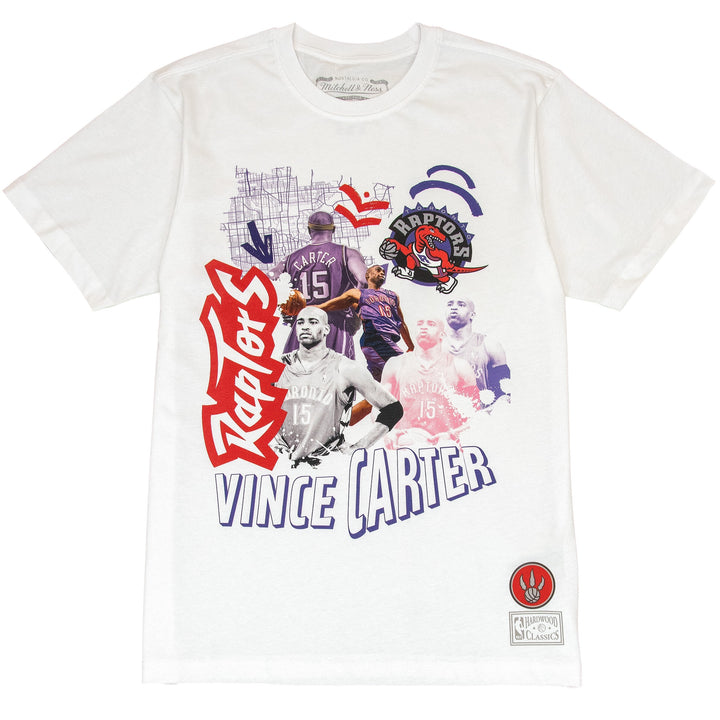 Vince Carter Toronto Raptors NBA Classic Sport Player Tee Mitchell &amp; Ness White