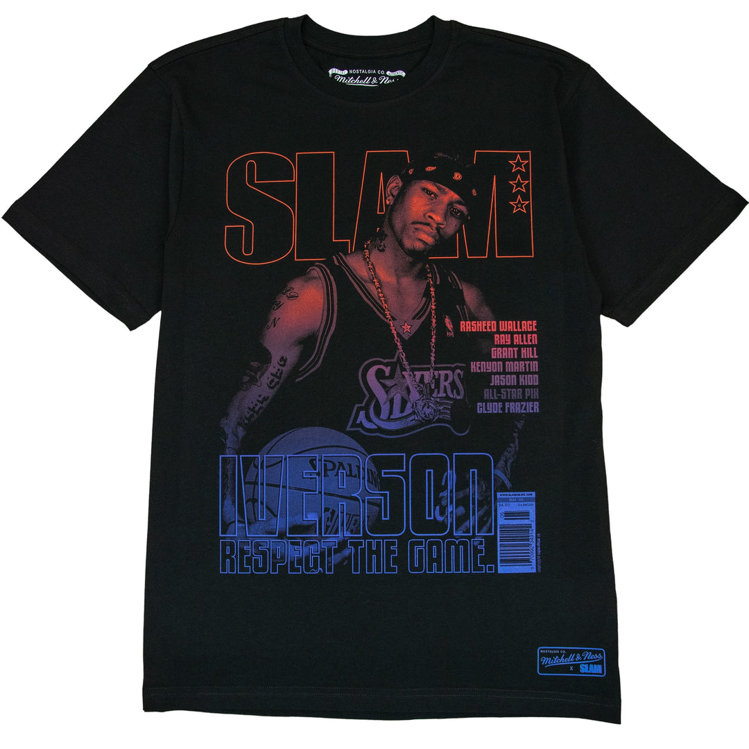 Allen Iverson Philadelphia 76ers NBA Gradient Slam Tee Mitchell &amp; Ness Black