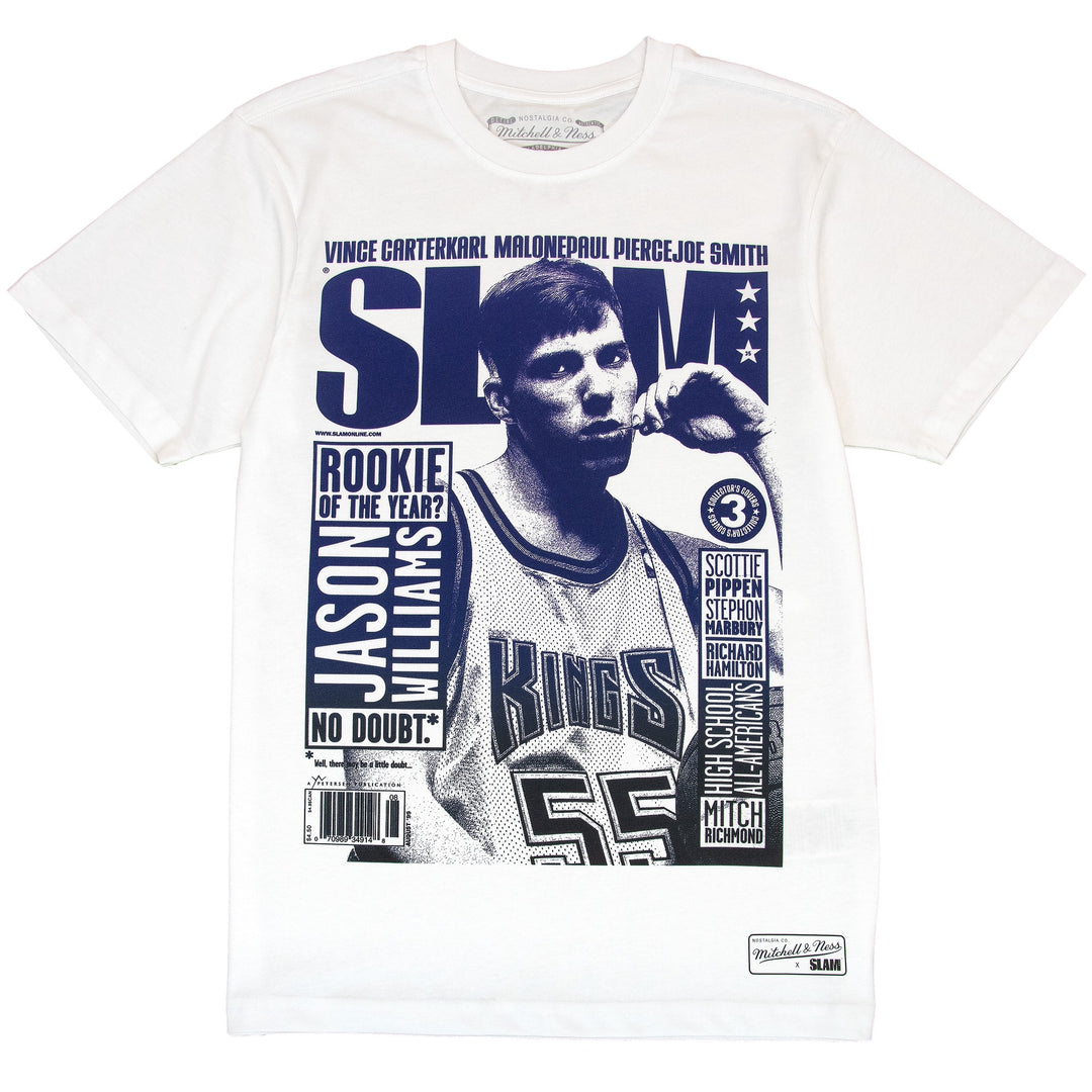 Jason Williams Sacramento Kings NBA Gradient Slam Tee Mitchell &amp; Ness White