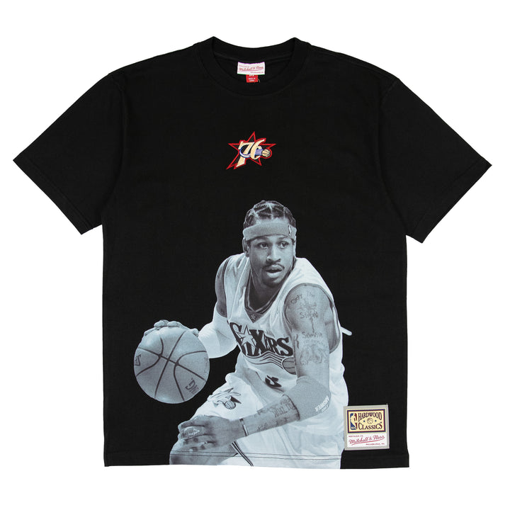 Allen Iverson Philadelphia 76ers NBA Player Tee Mitchell &amp; Ness Black