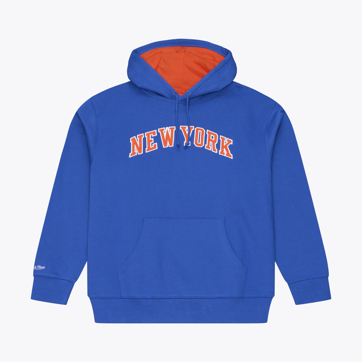 New York Knicks Carmelo Anthony NBA Player Fleece Hoodie Mitchell &amp; Ness Blue/Orange