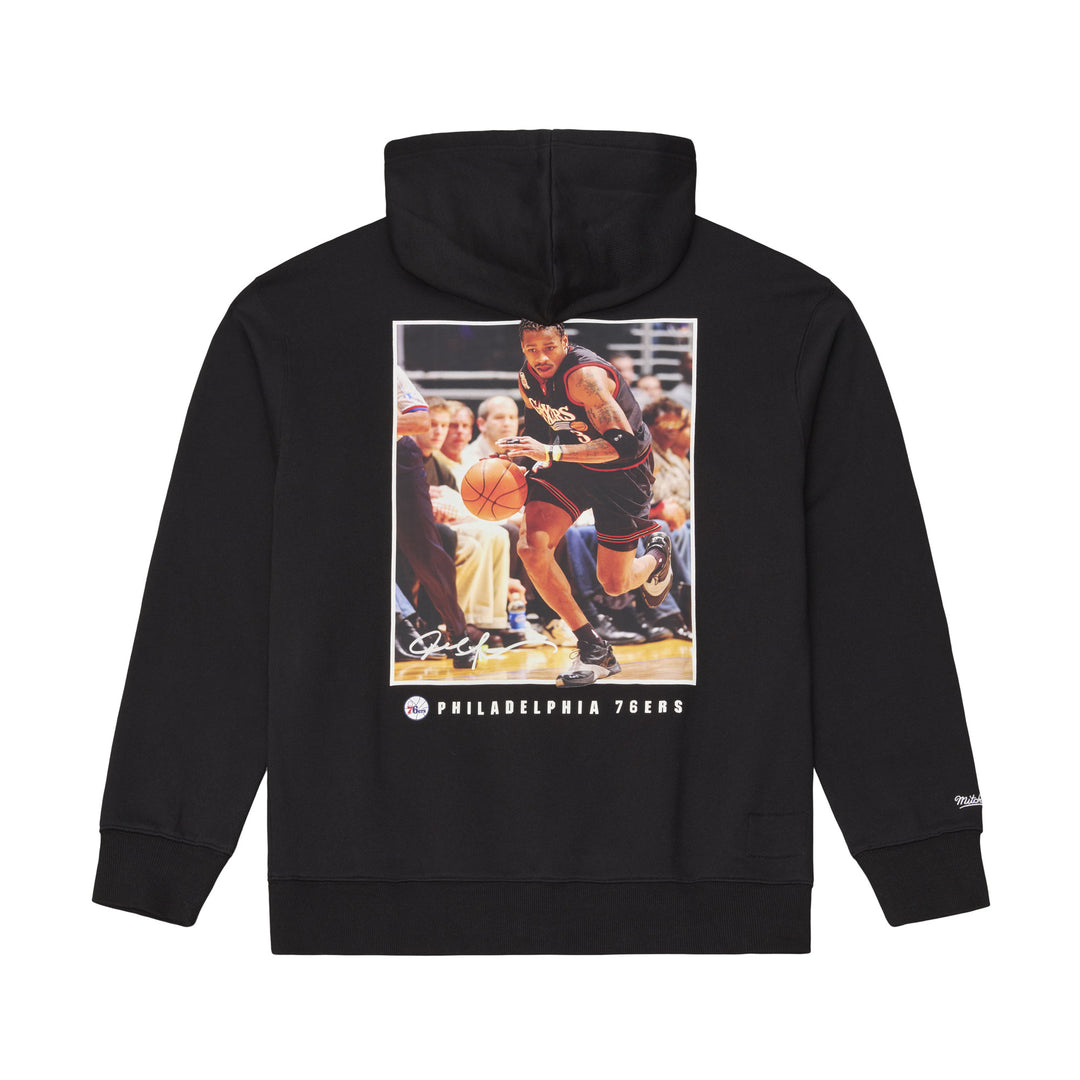Philadelphia 76ers Allen Iverson NBA Player Fleece Hoodie Mitchell &amp; Ness Black