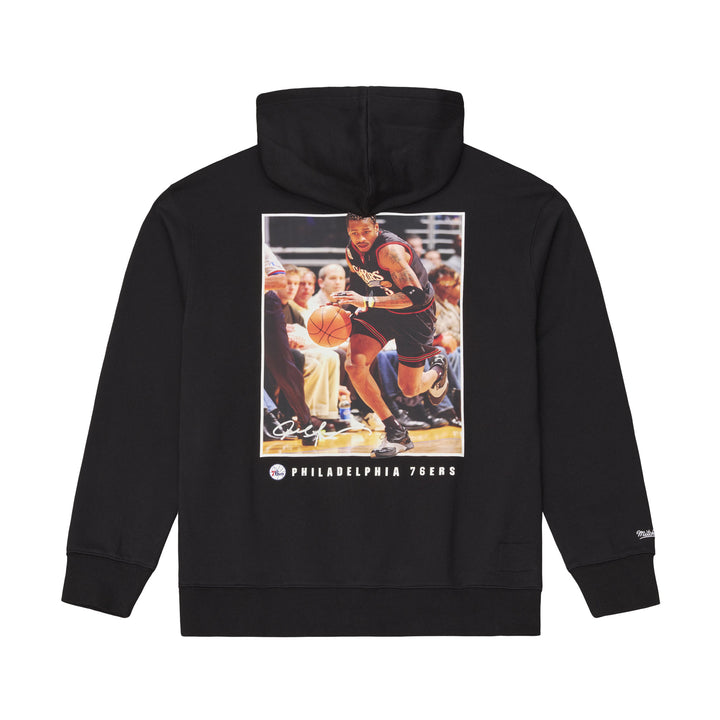 Philadelphia 76ers Allen Iverson NBA Player Fleece Hoodie Mitchell &amp; Ness Black