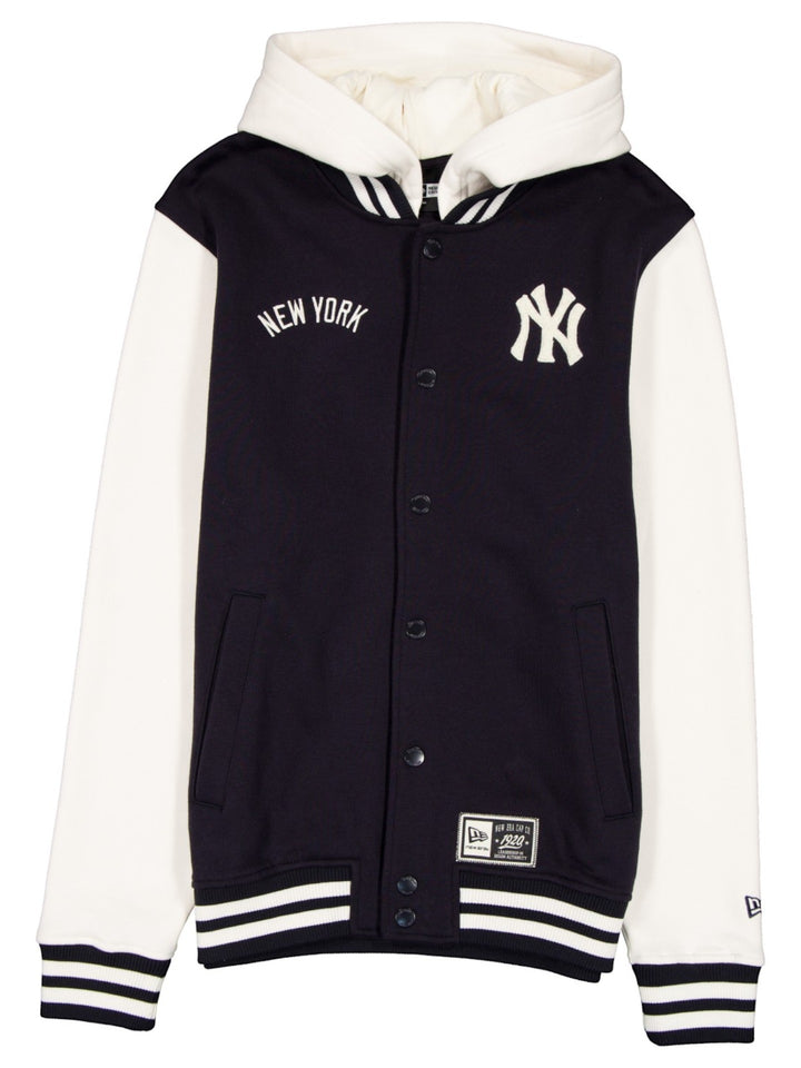 New York Yankees MLB Letterman Hooded Jacket New Era Black