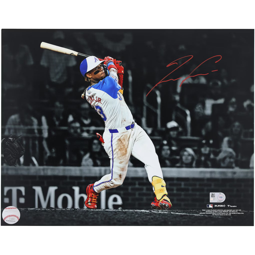 Ronald Acuna Jr Atlanta Braves Autographed Fanatics Authentic Photograph