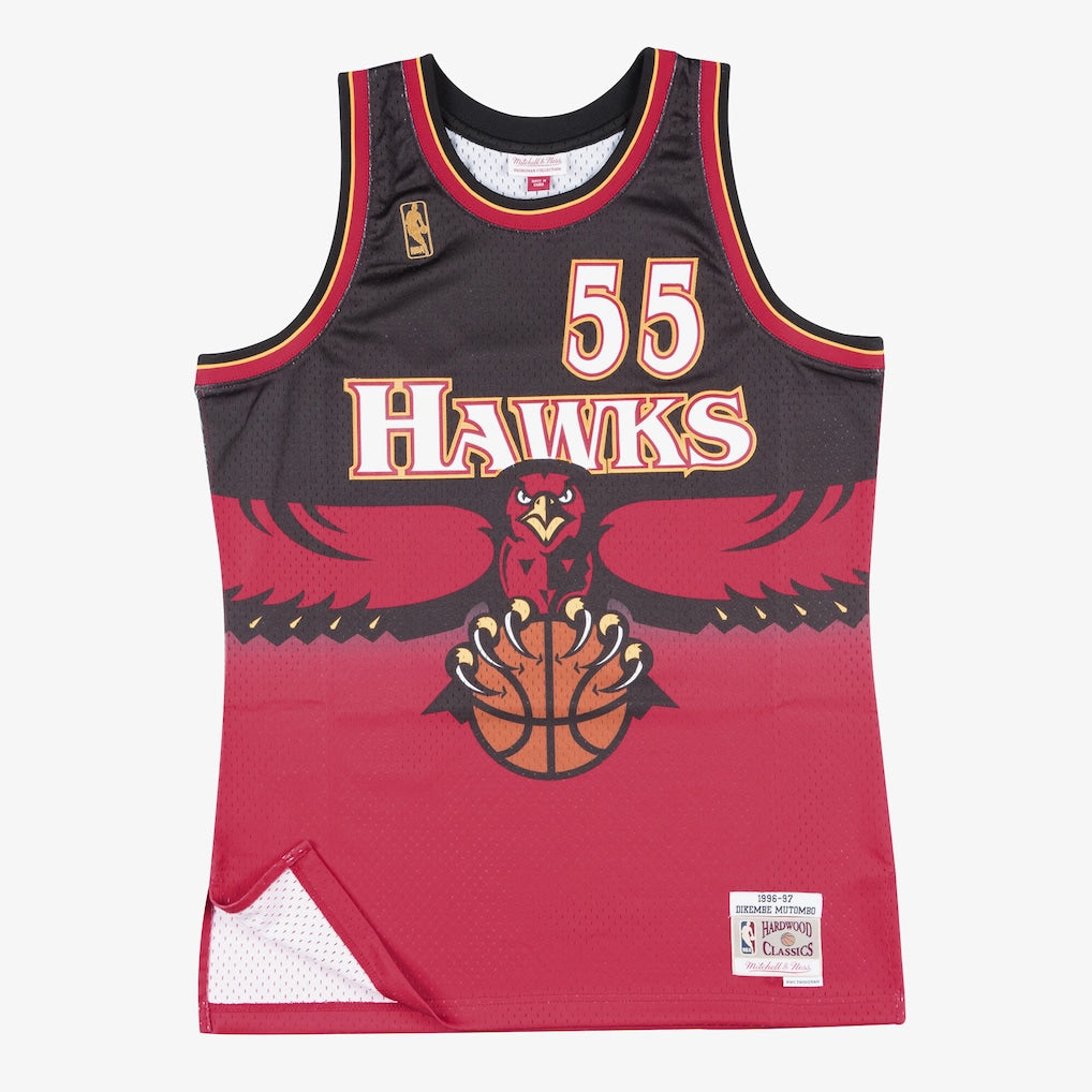 Dikembe Mutombo Atlanta Hawks NBA Swingman Road Jersey 1996-97 Mitchell &amp; Ness