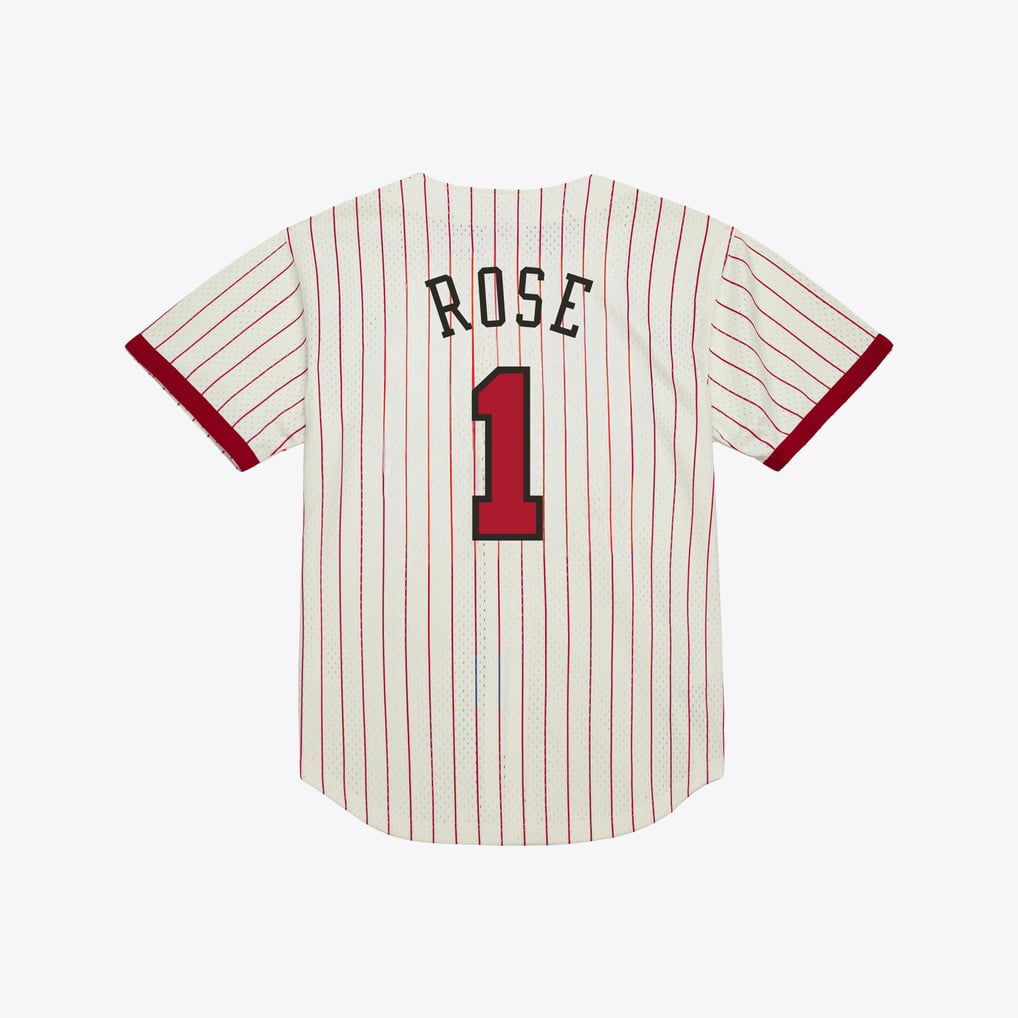 Derrick Rose Chicago Bulls Name &amp; Number Mesh Button-Up Jersey Mitchell &amp; Ness Cream