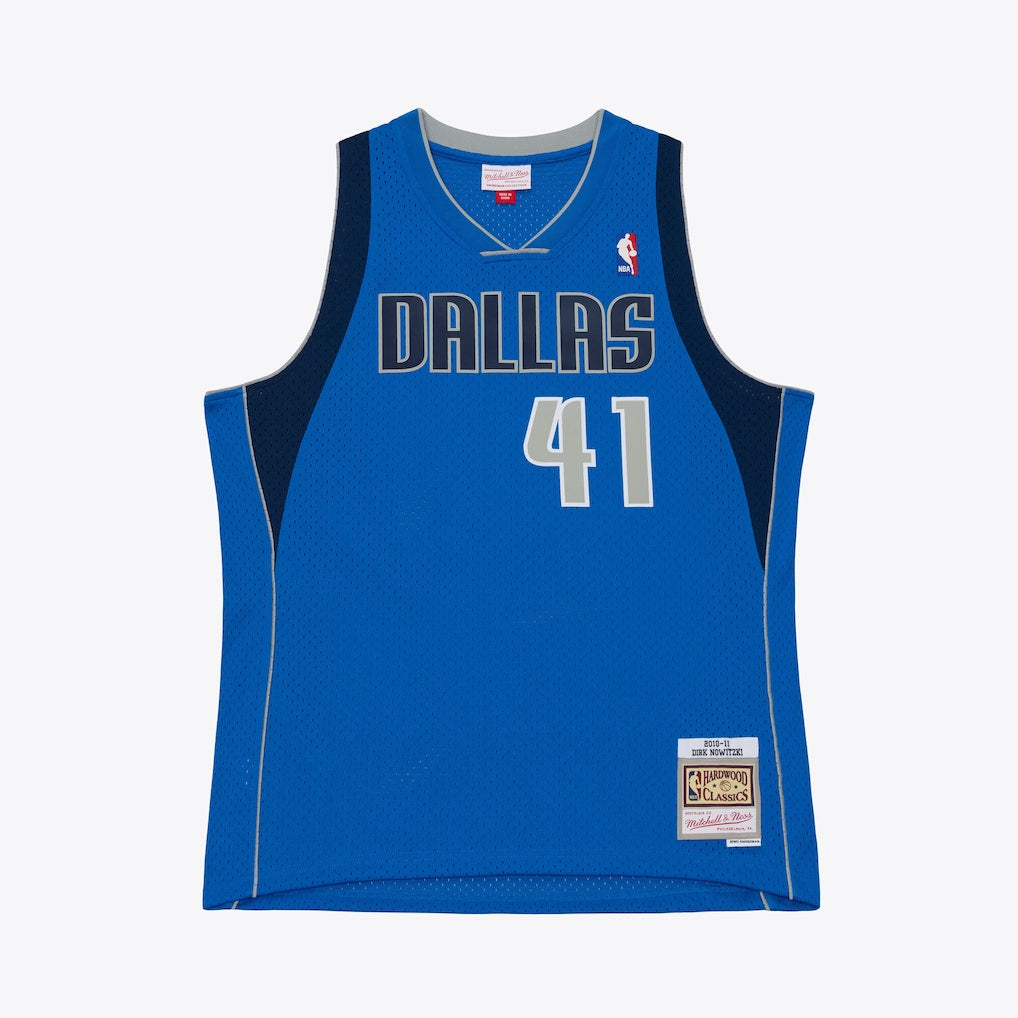 Dirk Nowitzki Dallas Mavericks NBA Dark Jersey 2010-2011 Mitchell &amp; Ness Blue