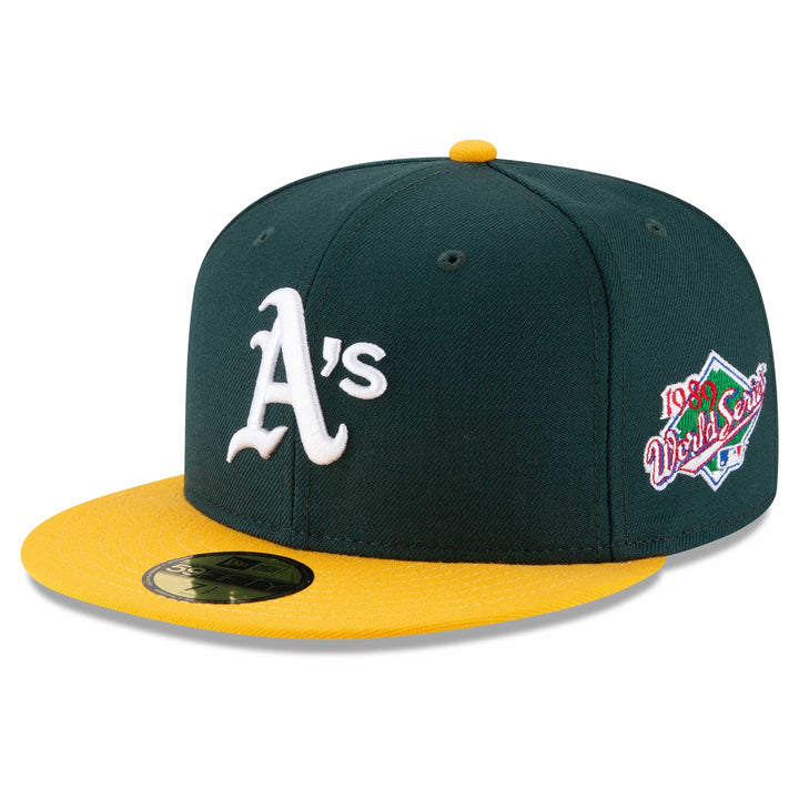 Oakland Athletics MLB World Series Wool 59FIFTY Fitted New Era Green/Yellow