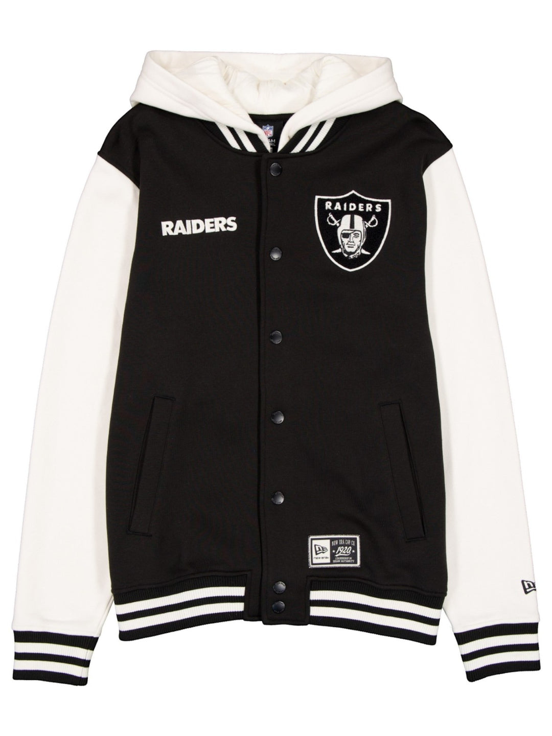 Las Vegas Raiders NFL Letterman Hooded Jacket New Era Black