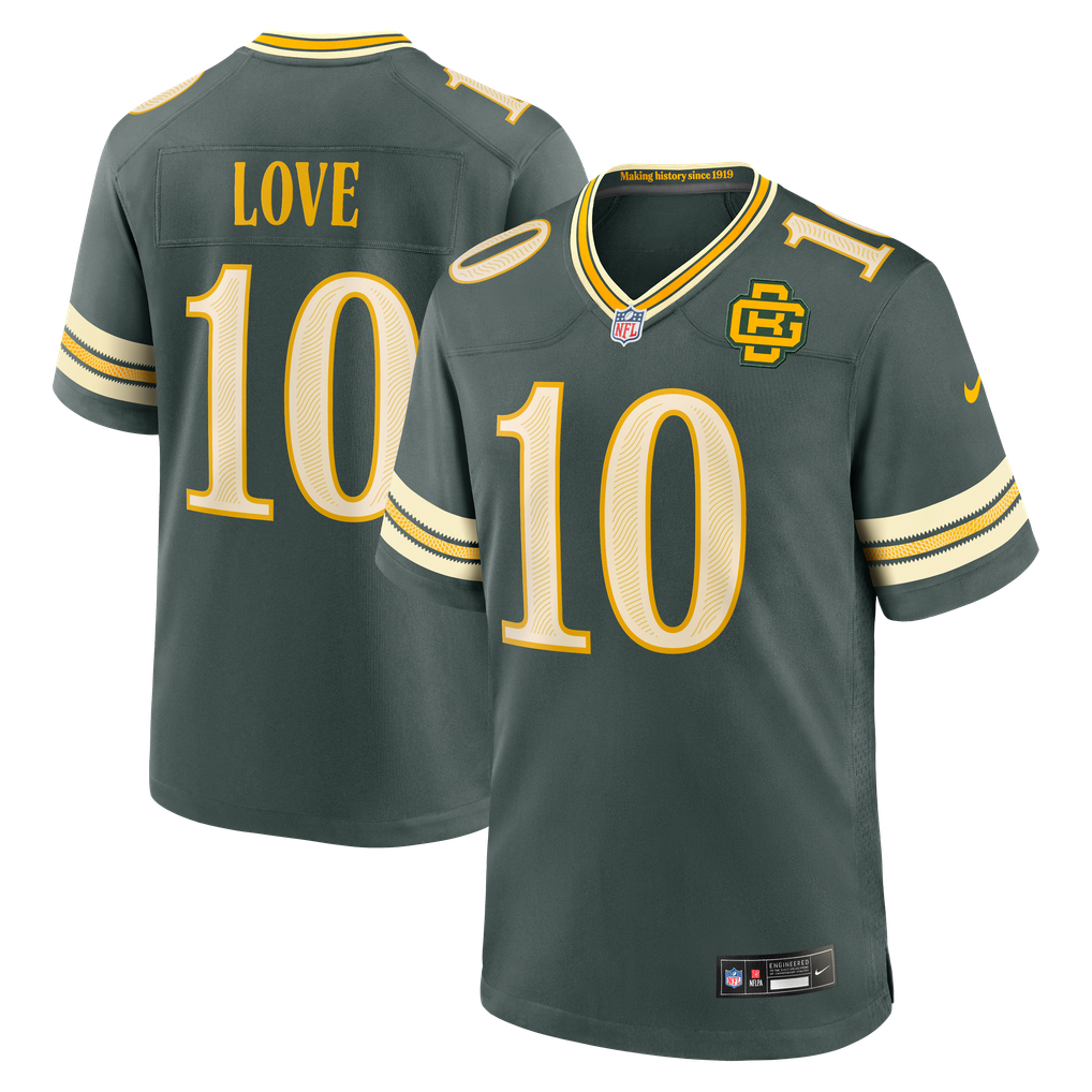 Jordan Love Green Bay Packers Rivalry NFL Game Jersey Nike Green