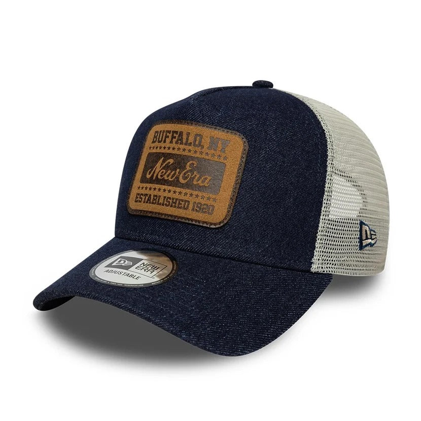 New Era Patch Denim E-frame Trucker Snapback Navy/Cream