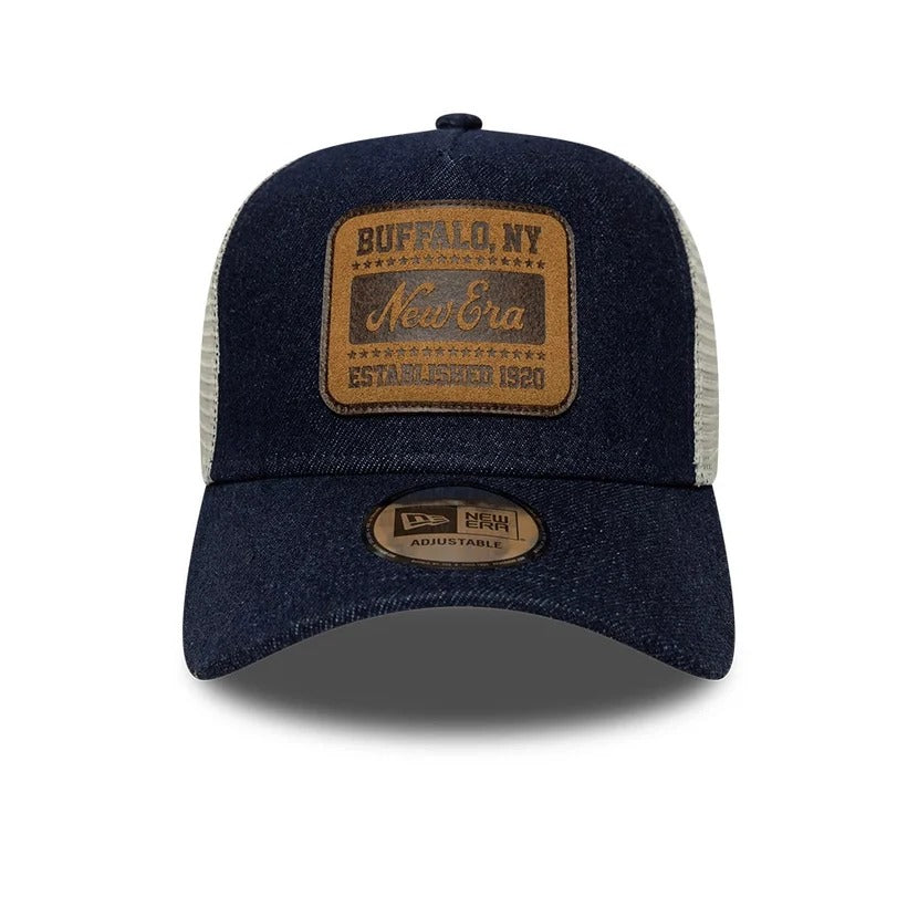 New Era Patch Denim E-frame Trucker Snapback Navy/Cream