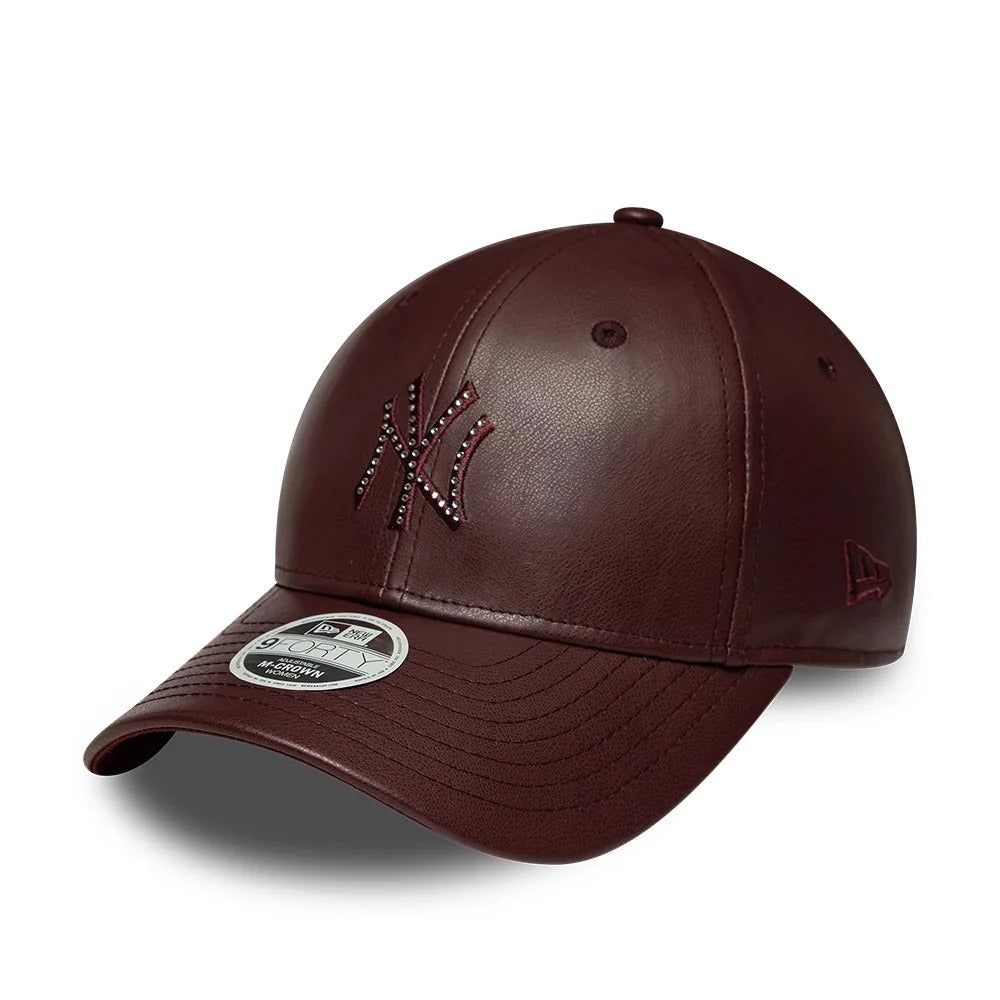 New York Yankees MLB Womens Diamante PE 9Forty MC Snapback Burgundy