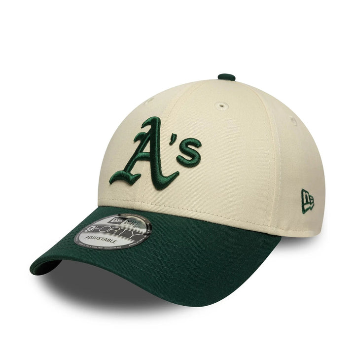 Oakland Athletics MLB Colour Block 9Forty Strapback New Era Cream/Green