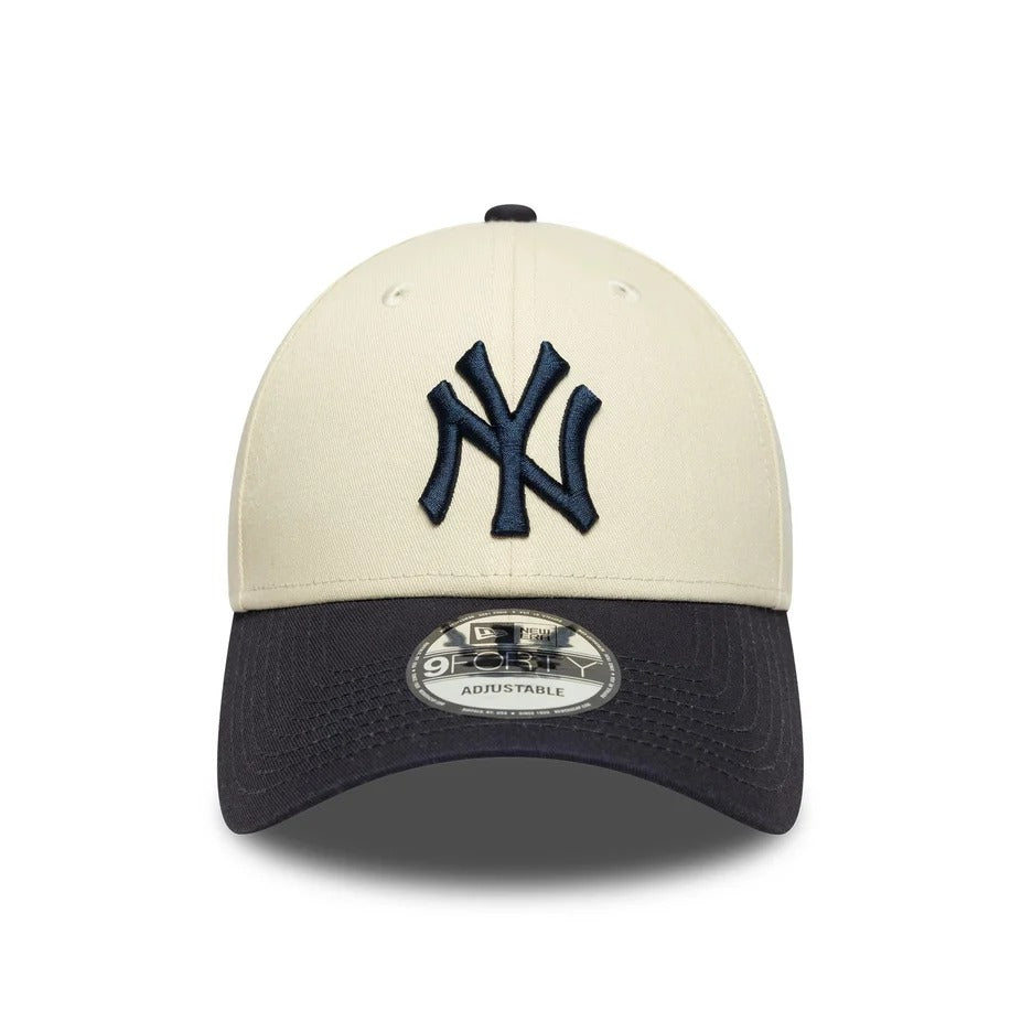 New York Yankees MLB Colour Block 9Forty Strapback New Era Cream/Navy