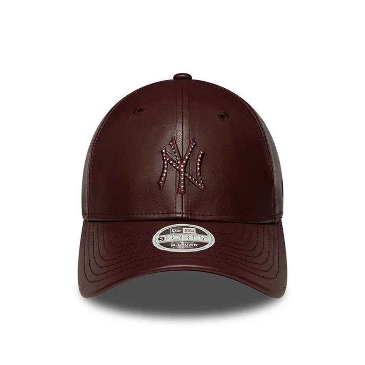 New York Yankees MLB Womens Diamante PE 9Forty MC Snapback Burgundy