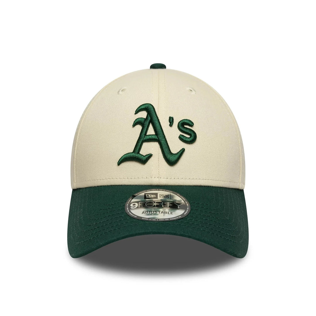Oakland Athletics MLB Colour Block 9Forty Strapback New Era Cream/Green