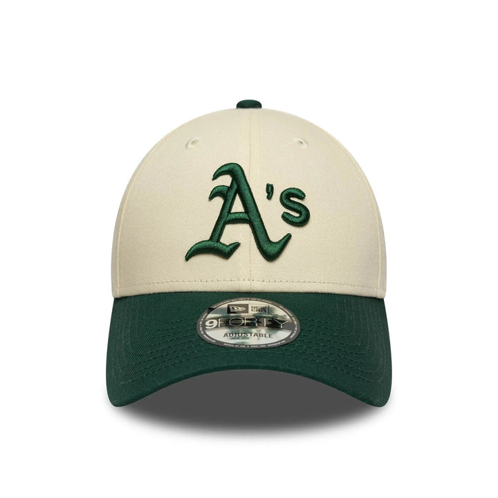 Oakland Athletics MLB Colour Block 9Forty Strapback New Era Cream/Green