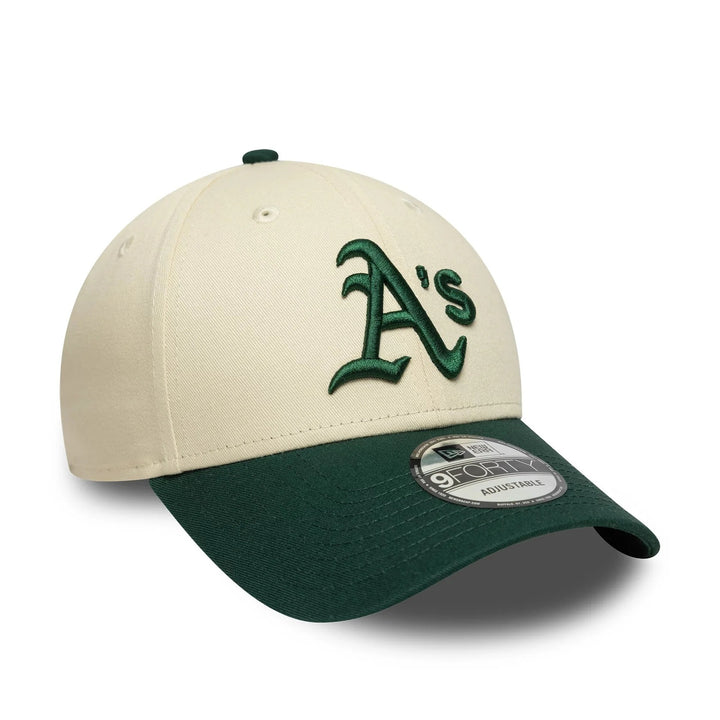 Oakland Athletics MLB Colour Block 9Forty Strapback New Era Cream/Green