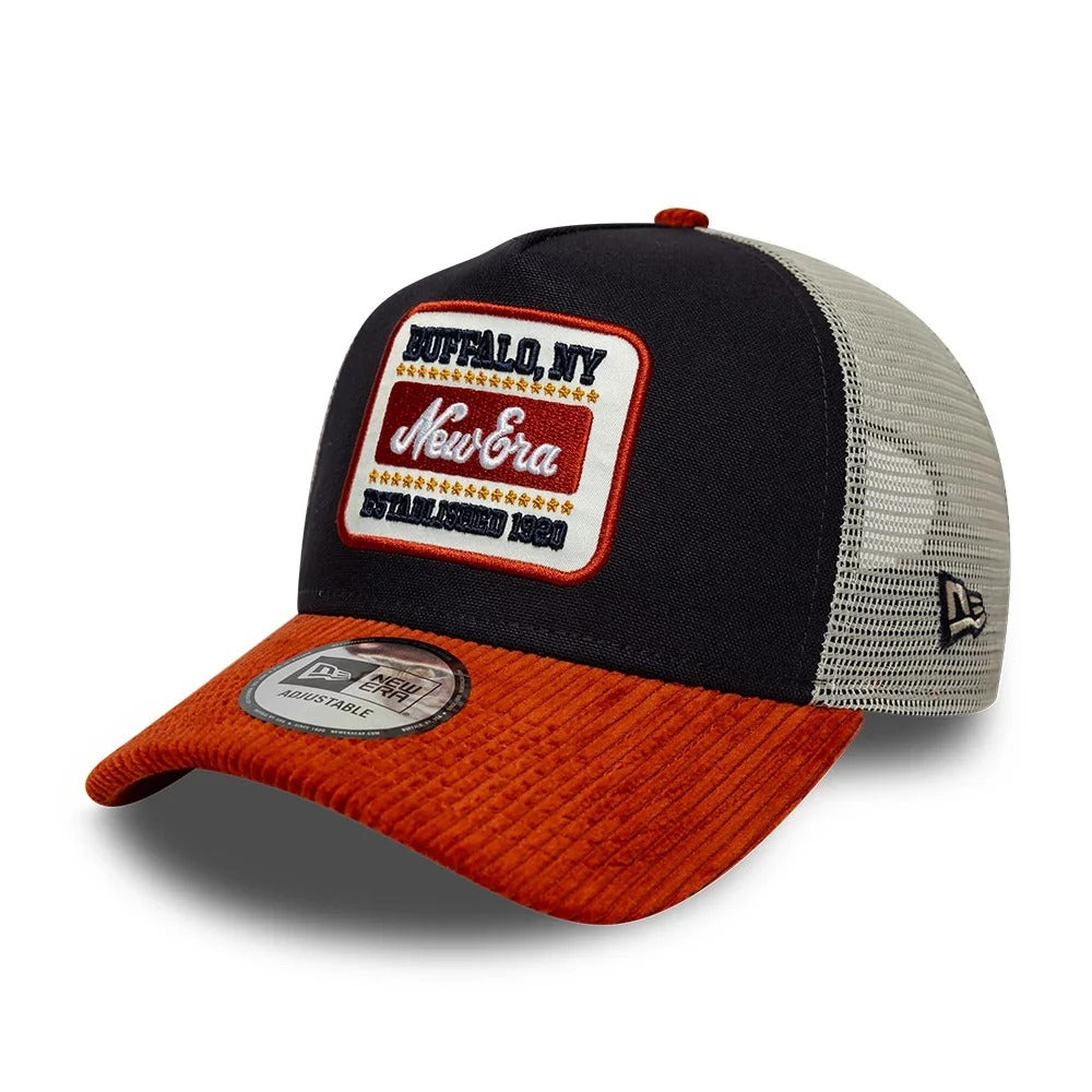 New Era Patch Cord E-frame Trucker Snapback Navy/Orange