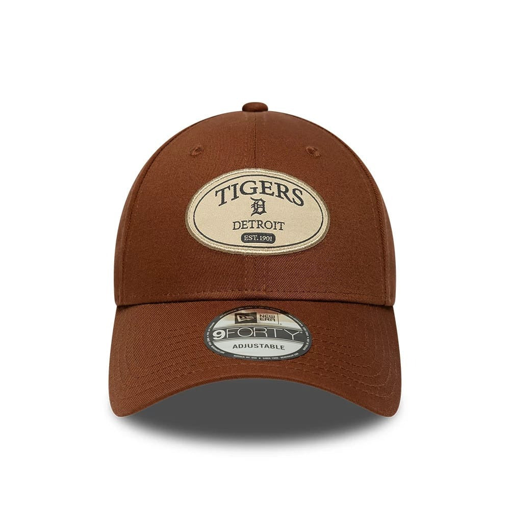 Detroit Tigers MLB Patch 9FORTY Strapback New Era Brown