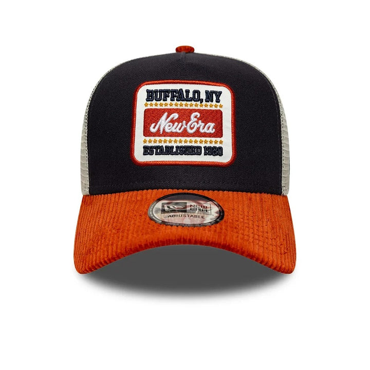New Era Patch Cord E-frame Trucker Snapback Navy/Orange