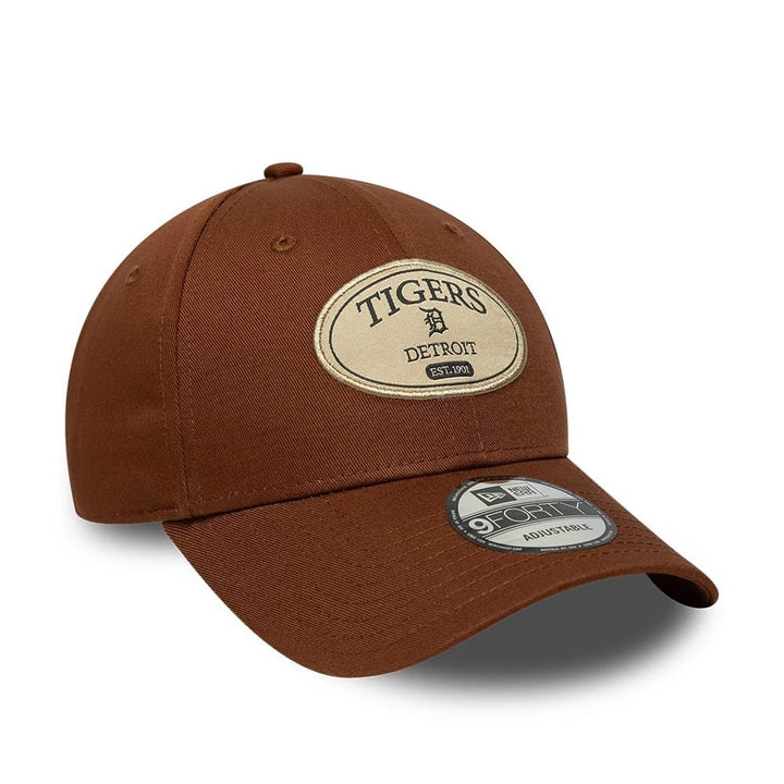 Detroit Tigers MLB Patch 9FORTY Strapback New Era Brown