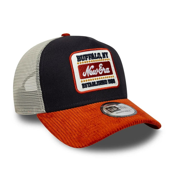 New Era Patch Cord E-frame Trucker Snapback Navy/Orange