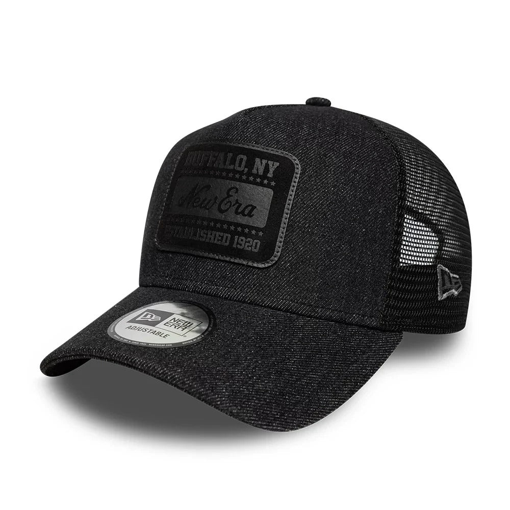 New Era Patch Denim E-frame Trucker Snapback Black