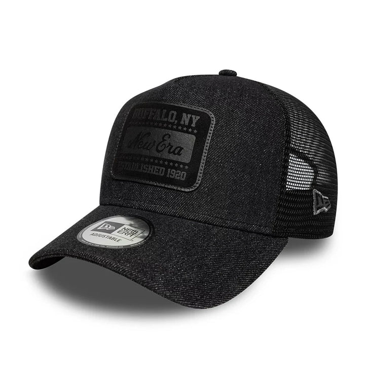 New Era Patch Denim E-frame Trucker Snapback Black