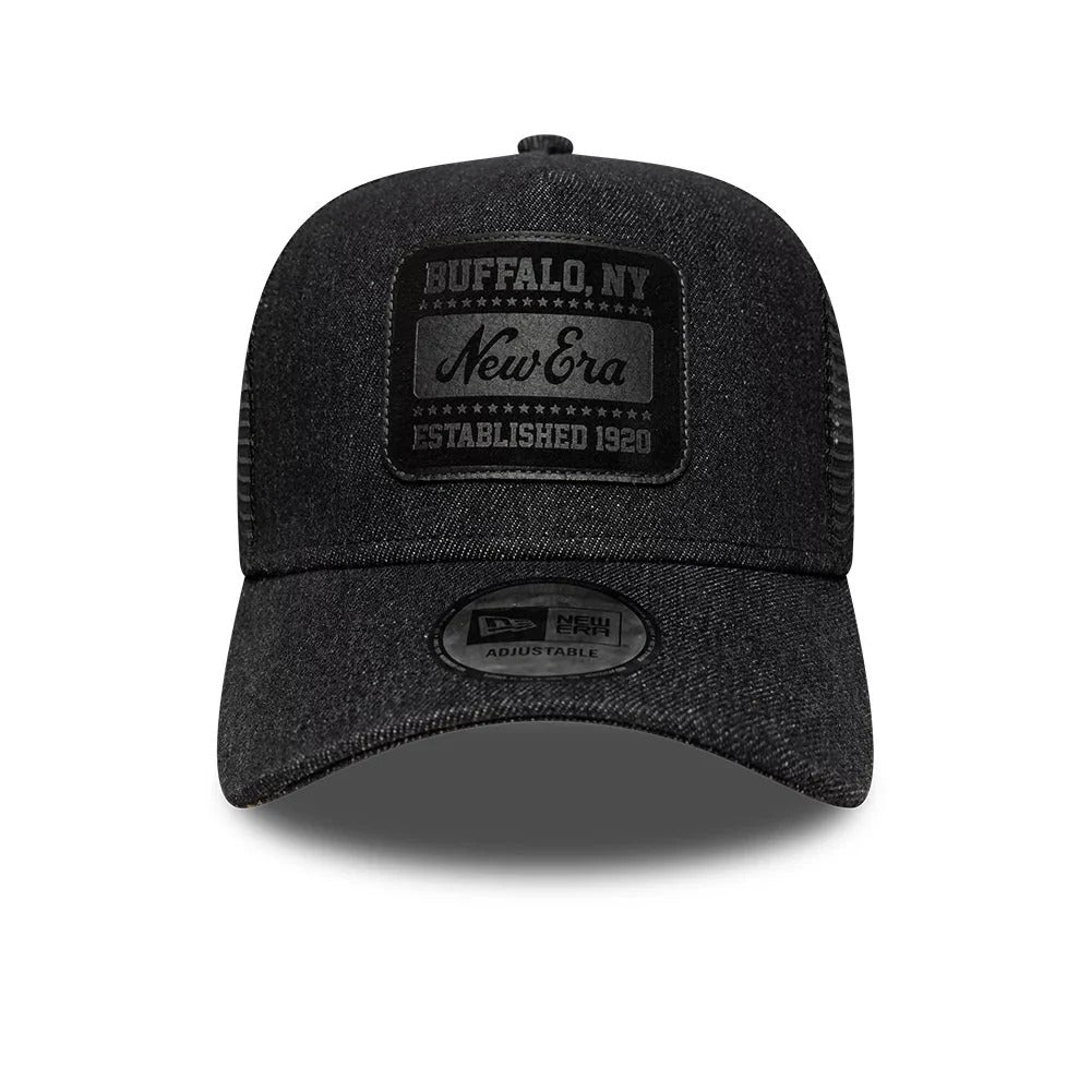 New Era Patch Denim E-frame Trucker Snapback Black