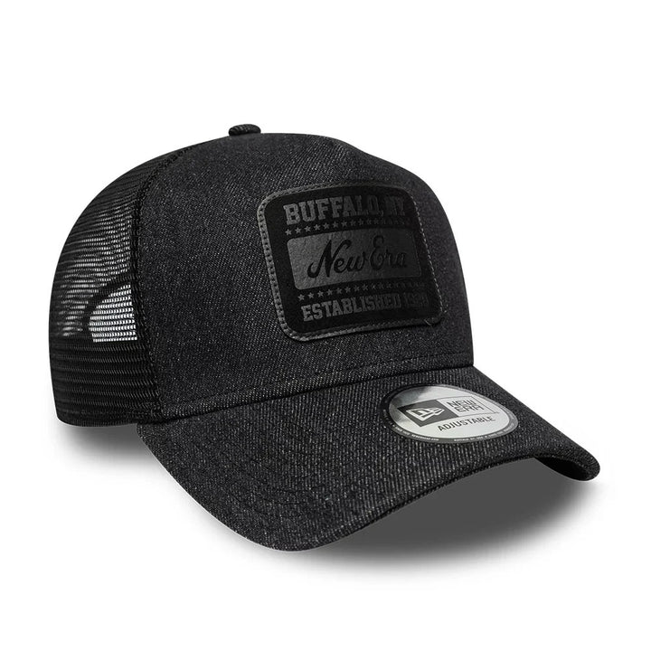New Era Patch Denim E-frame Trucker Snapback Black
