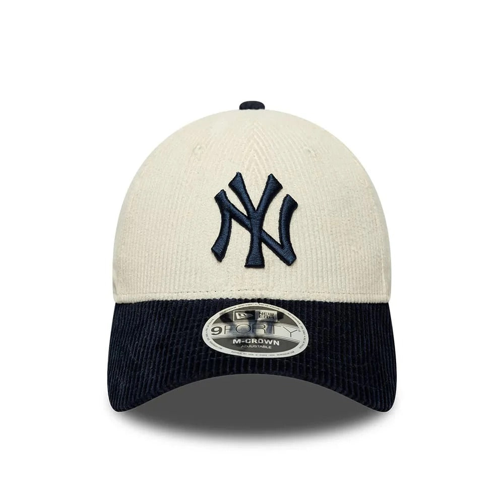 New York Yankees MLB Cord 9FORTY M-Crown Strapback New Era Cream/Navy