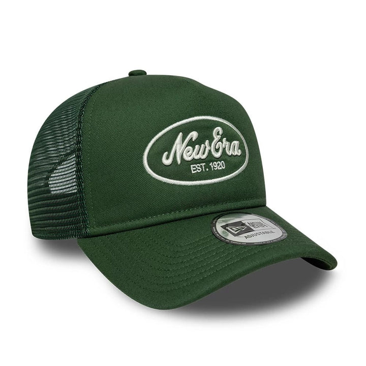 New Era Oval Foam Patch Trucker Snapback Green/White