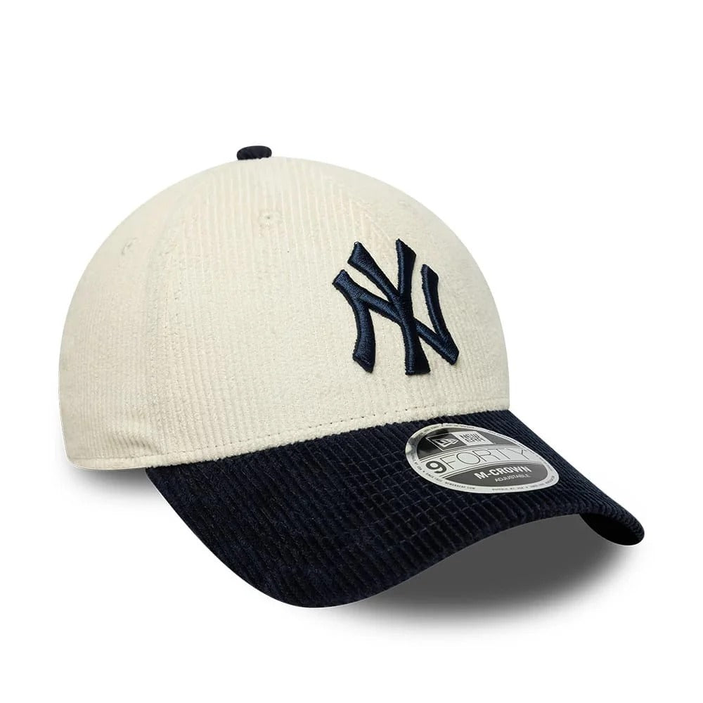 New York Yankees MLB Cord 9FORTY M-Crown Strapback New Era Cream/Navy