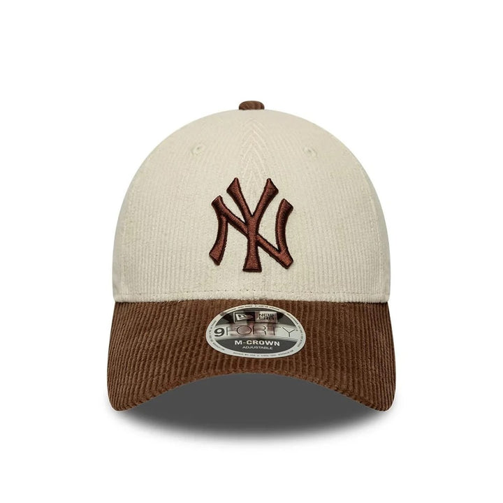 New York Yankees MLB Cord 9FORTY M-Crown Strapback New Era White/Brown