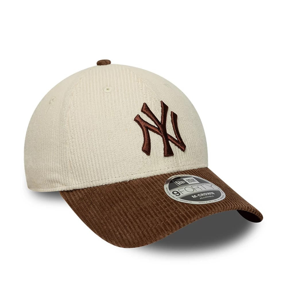 New York Yankees MLB Cord 9FORTY M-Crown Strapback New Era White/Brown