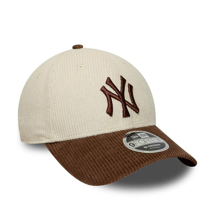 New York Yankees MLB Cord 9FORTY M-Crown Strapback New Era White/Brown