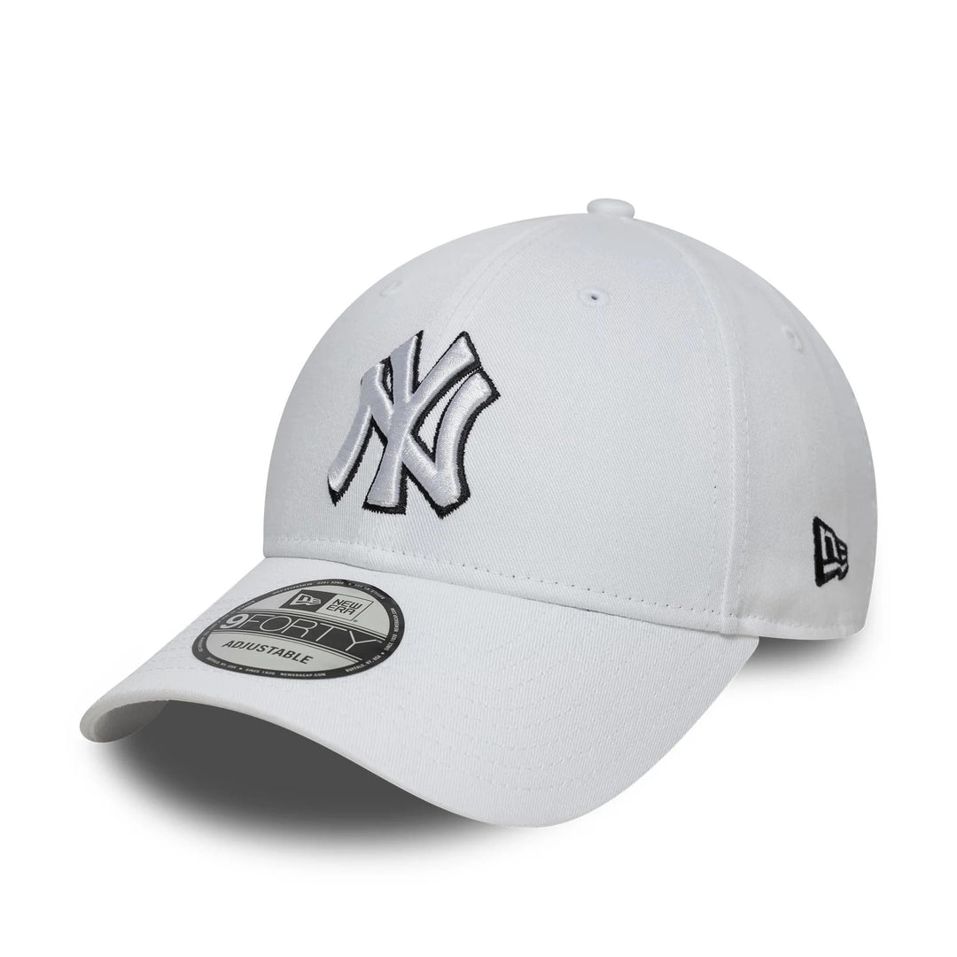 New York Yankees MLB Outline 9FORTY Strapback New Era White