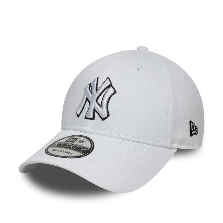 New York Yankees MLB Outline 9FORTY Strapback New Era White