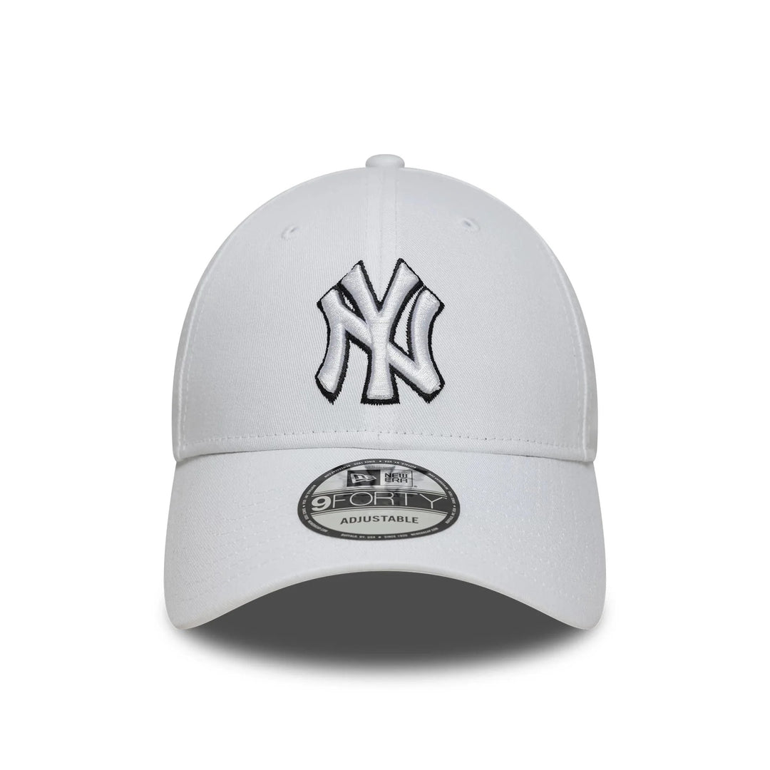 New York Yankees MLB Outline 9FORTY Strapback New Era White