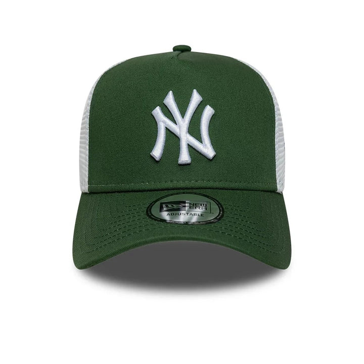 New York Yankees MLB League Essential A-frame Trucker 9FORTY Snapback New Era Green/White