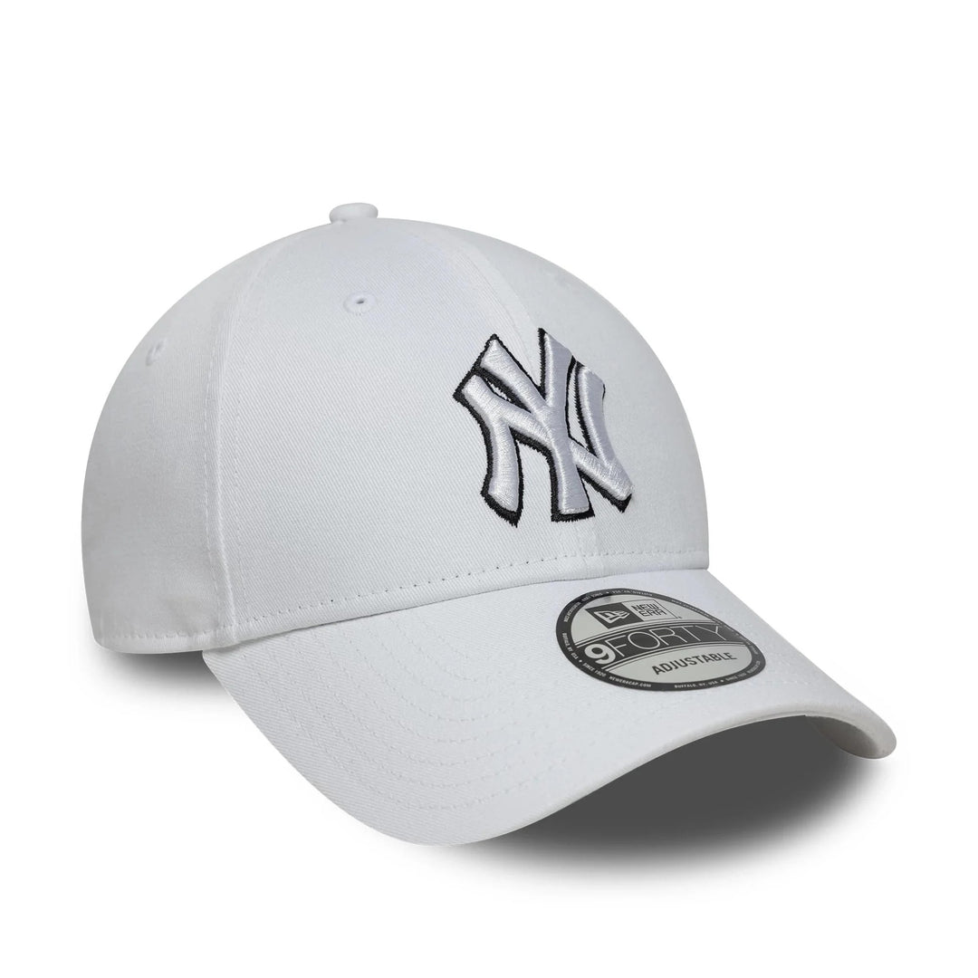 New York Yankees MLB Outline 9FORTY Strapback New Era White