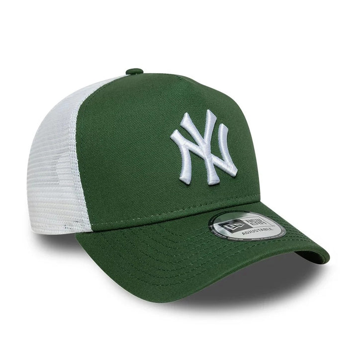 New York Yankees MLB League Essential A-frame Trucker 9FORTY Snapback New Era Green/White