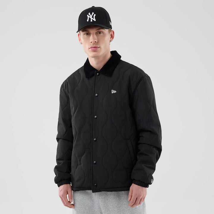 New Era Quilted Coaches Jacket Black