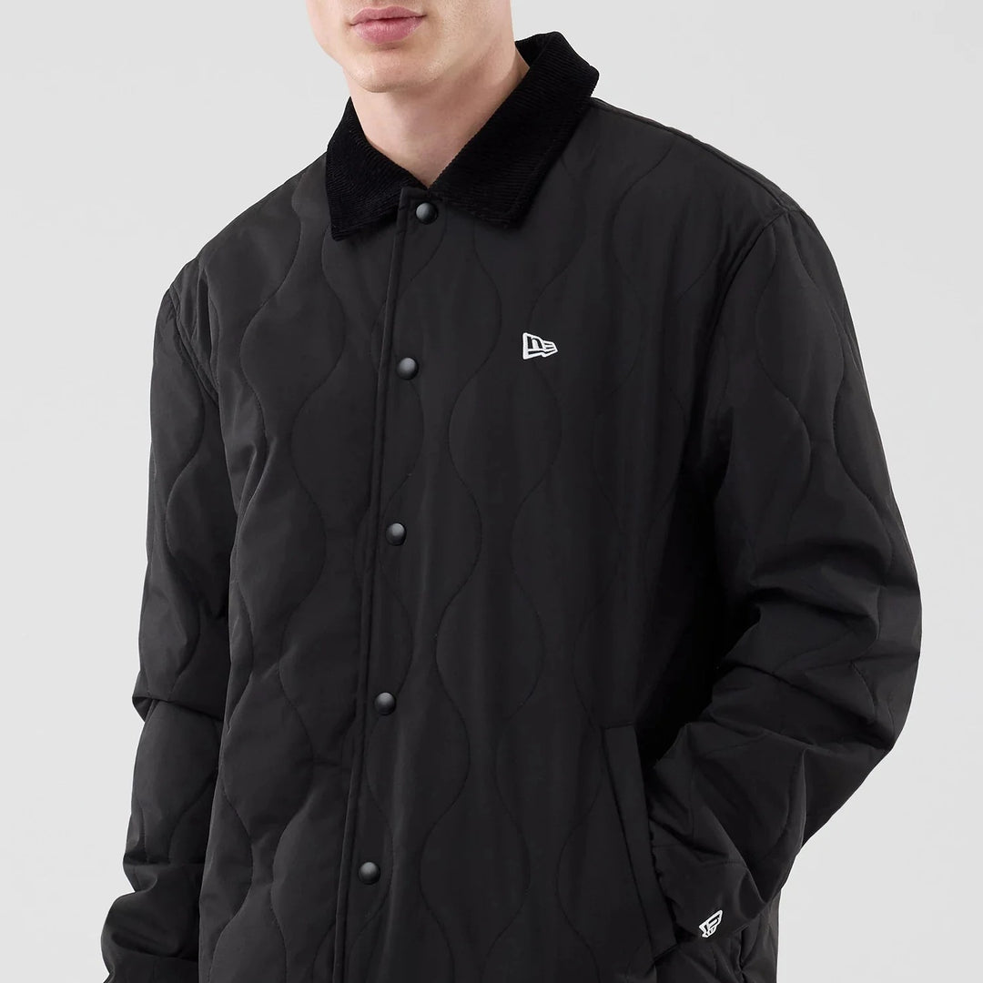 New Era Quilted Coaches Jacket Black